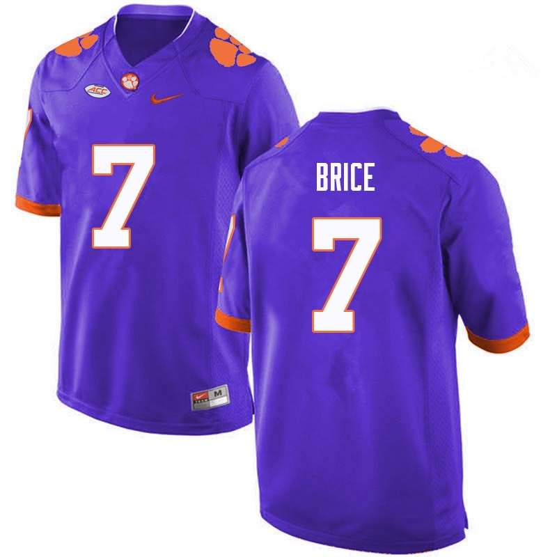 Men's Clemson Tigers Chase Brice #7 Colloge Purple NCAA Elite Football Jersey For Sale YEI03N3T