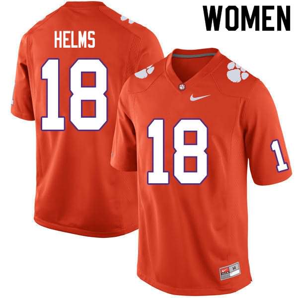 Women's Clemson Tigers Hunter Helms #18 Colloge Orange NCAA Elite Football Jersey September PVN77N0W