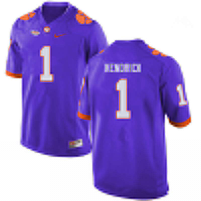 Men's Clemson Tigers Derion Kendrick #1 Colloge Purple NCAA Game Football Jersey For Sale WQR88N5K