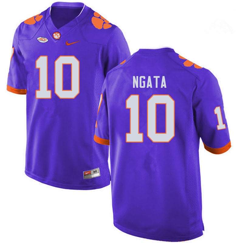 Men's Clemson Tigers Joseph Ngata #10 Colloge Purple NCAA Game Football Jersey Super Deals OWV88N5S