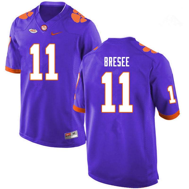 Men's Clemson Tigers Bryan Bresee #11 Colloge Purple NCAA Game Football Jersey Stock YVA70N0Y