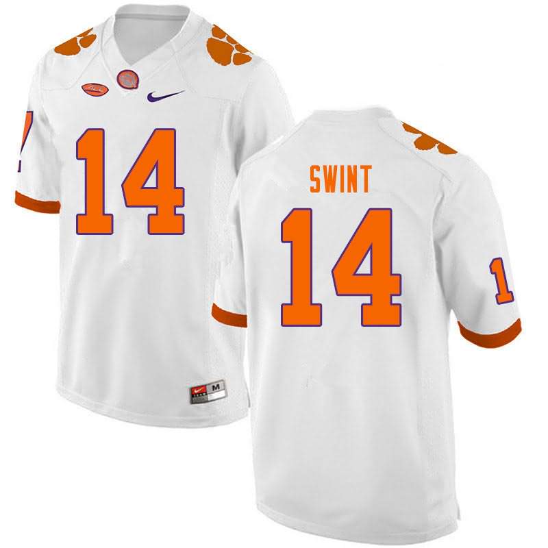 Men's Clemson Tigers Kevin Swint #14 Colloge White NCAA Game Football Jersey Lifestyle OTS14N2P