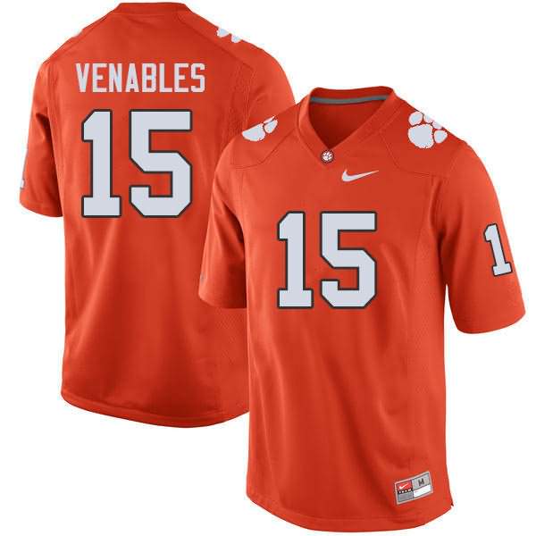 Men's Clemson Tigers Jake Venables #15 Colloge Orange NCAA Elite Football Jersey Real WFH32N4P