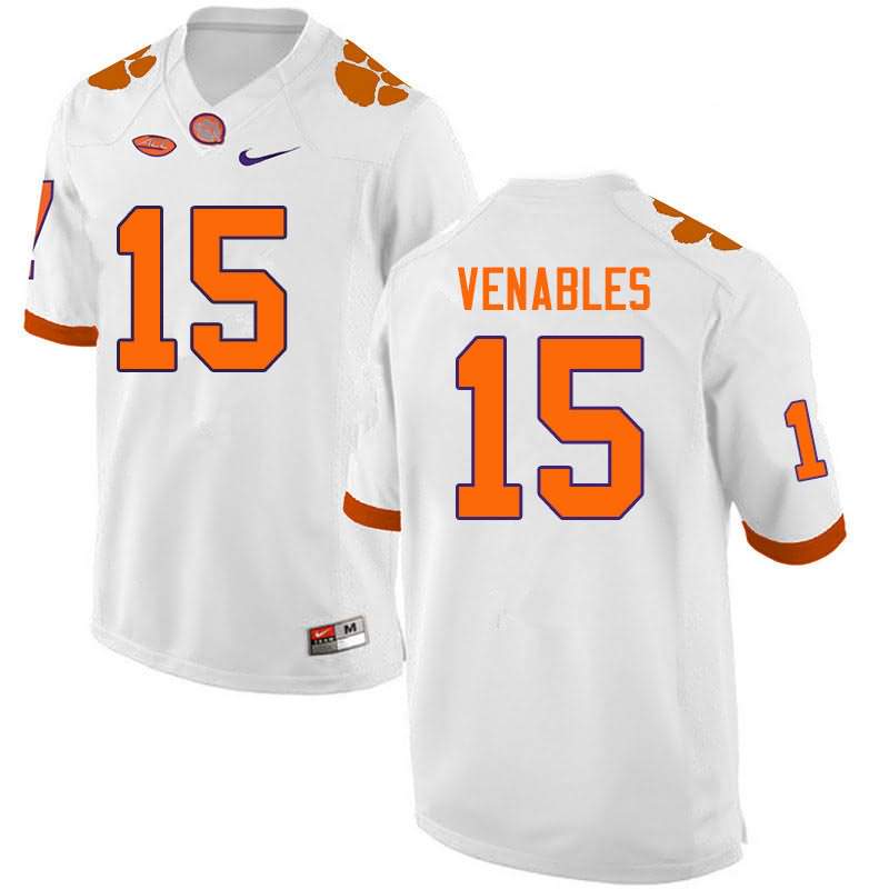 Men's Clemson Tigers Jake Venables #15 Colloge White NCAA Game Football Jersey Limited DGQ80N7R