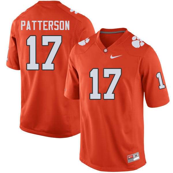 Men's Clemson Tigers Kane Patterson #17 Colloge Orange NCAA Game Football Jersey Restock WXS35N0D
