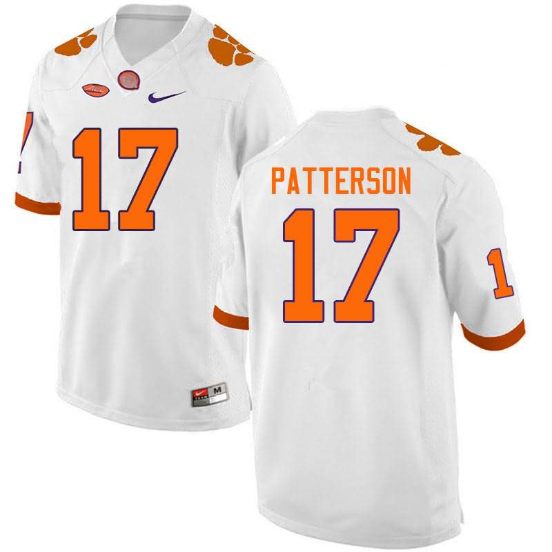 Men's Clemson Tigers Kane Patterson #17 Colloge White NCAA Elite Football Jersey Top Quality RDS58N4R