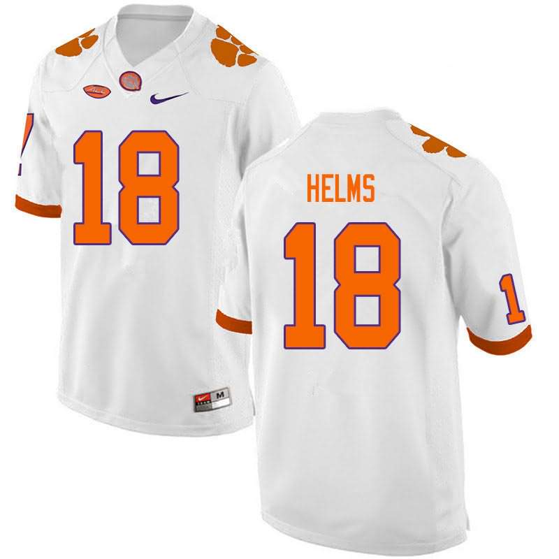 Men's Clemson Tigers Hunter Helms #18 Colloge White NCAA Game Football Jersey Special NVM62N5M