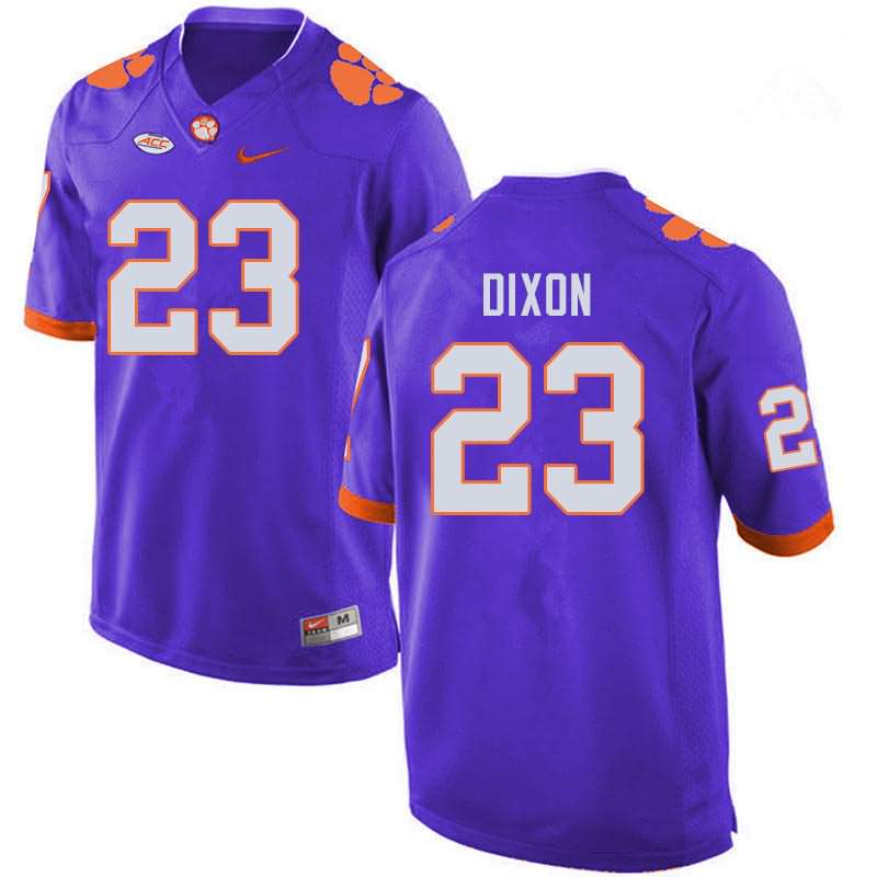 Men's Clemson Tigers Lyn-J Dixon #23 Colloge Purple NCAA Game Football Jersey Limited ZDD60N0I