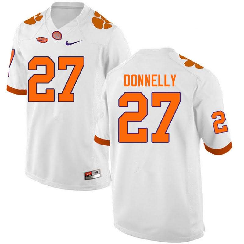 Men's Clemson Tigers Carson Donnelly #27 Colloge White NCAA Game Football Jersey Real TRU37N8L