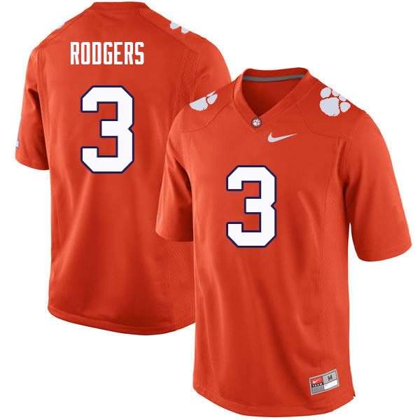 Men's Clemson Tigers Amari Rodgers #3 Colloge Orange NCAA Elite Football Jersey Increasing RWS10N0R