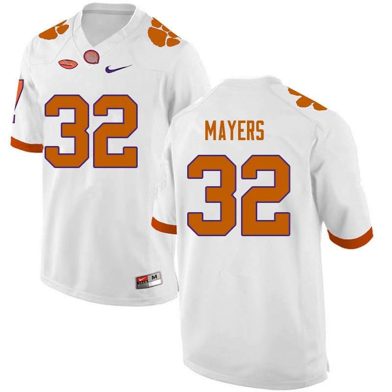 Men's Clemson Tigers Sylvester Mayers #32 Colloge White NCAA Game Football Jersey Special UAO23N0H