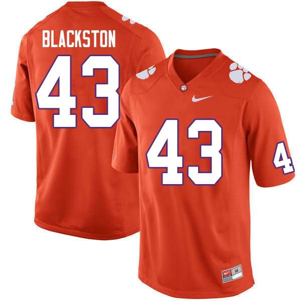 Men's Clemson Tigers Will Blackston #43 Colloge Orange NCAA Game Football Jersey February RBB18N2M
