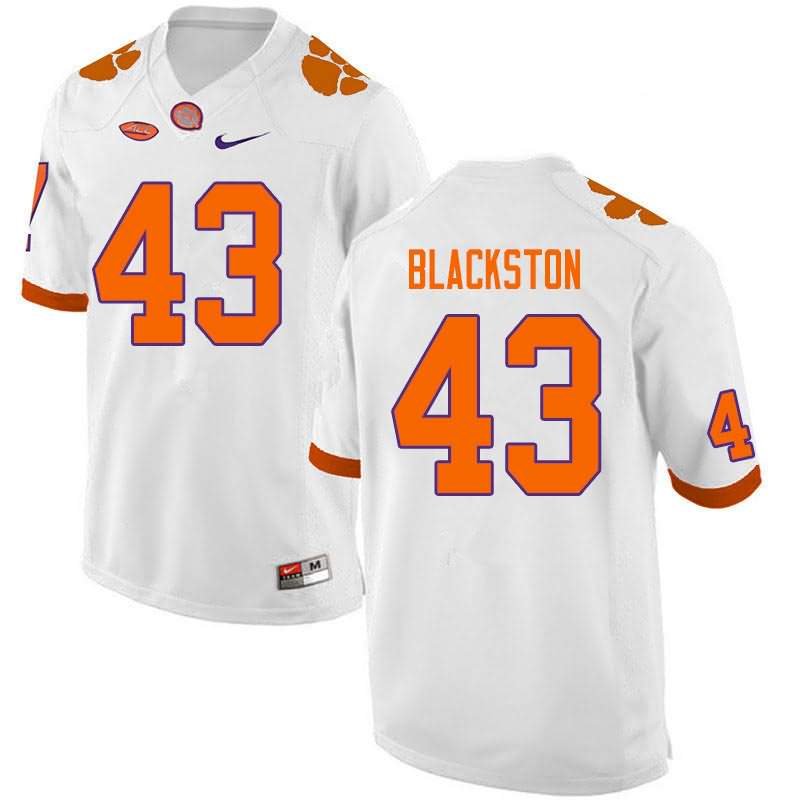Men's Clemson Tigers Will Blackston #43 Colloge White NCAA Game Football Jersey December ZWX04N0U