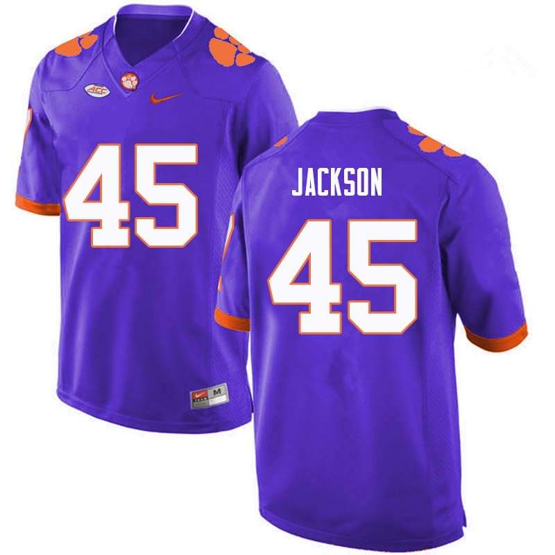 Men's Clemson Tigers Josh Jackson #45 Colloge Purple NCAA Game Football Jersey Version ZXU25N6P
