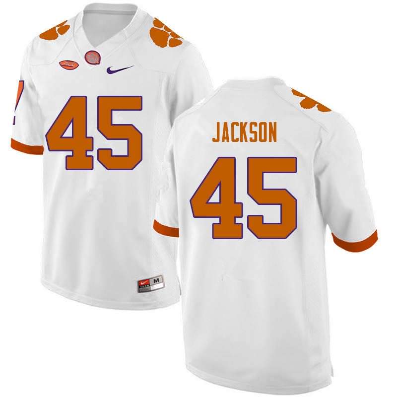 Men's Clemson Tigers Josh Jackson #45 Colloge White NCAA Game Football Jersey Cheap OBK68N5H