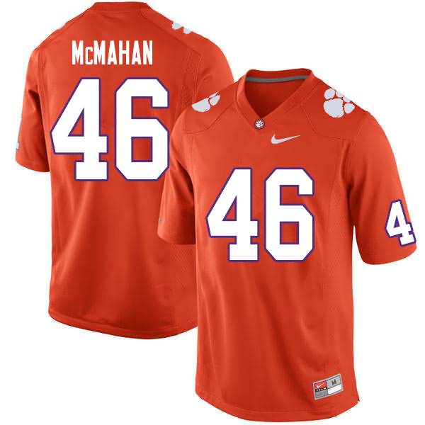 Men's Clemson Tigers Matt McMahan #46 Colloge Orange NCAA Game Football Jersey Check Out UJO45N4Z