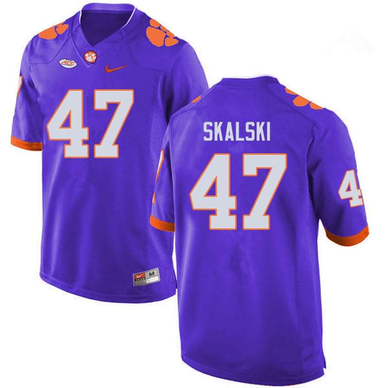 Men's Clemson Tigers James Skalski #47 Colloge Purple NCAA Game Football Jersey For Fans KXR57N0H