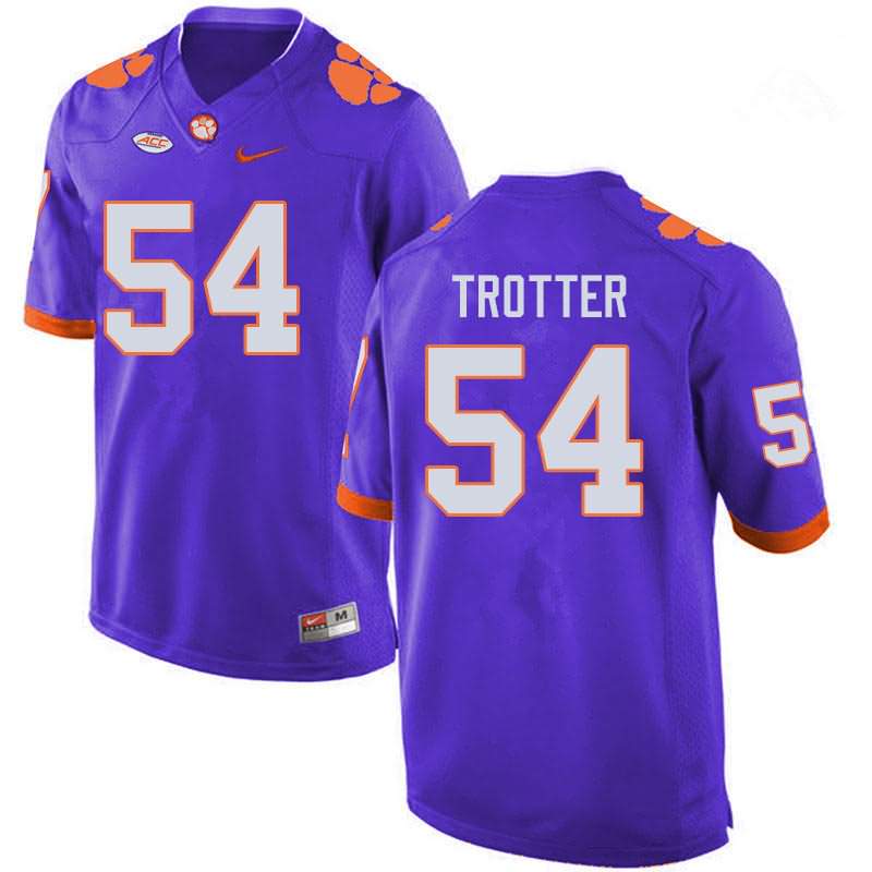 Men's Clemson Tigers Mason Trotter #54 Colloge Purple NCAA Elite Football Jersey OG LGS51N3Q