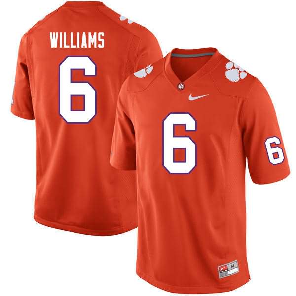 Men's Clemson Tigers E.J. Williams #6 Colloge Orange NCAA Game Football Jersey July DTX53N8I