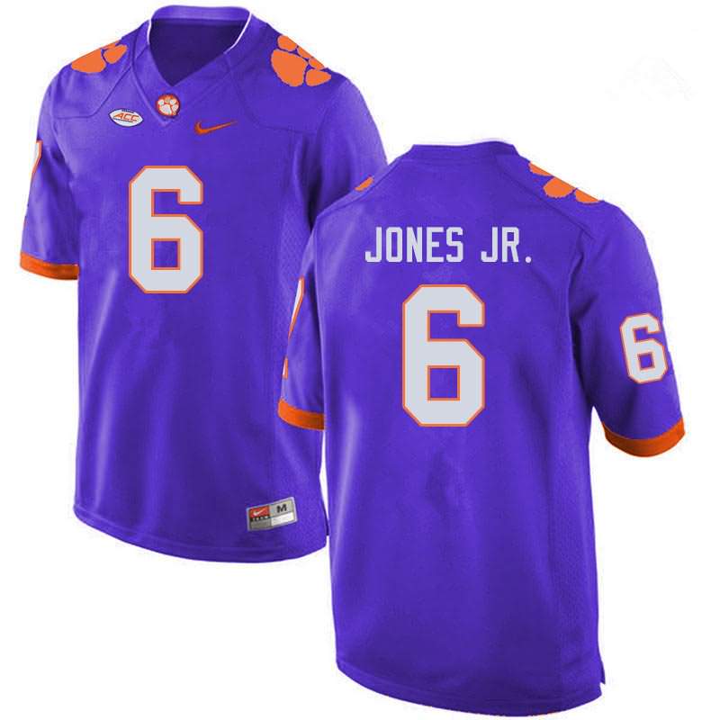 Men's Clemson Tigers Mike Jones Jr. #6 Colloge Purple NCAA Game Football Jersey Style HBX67N7C