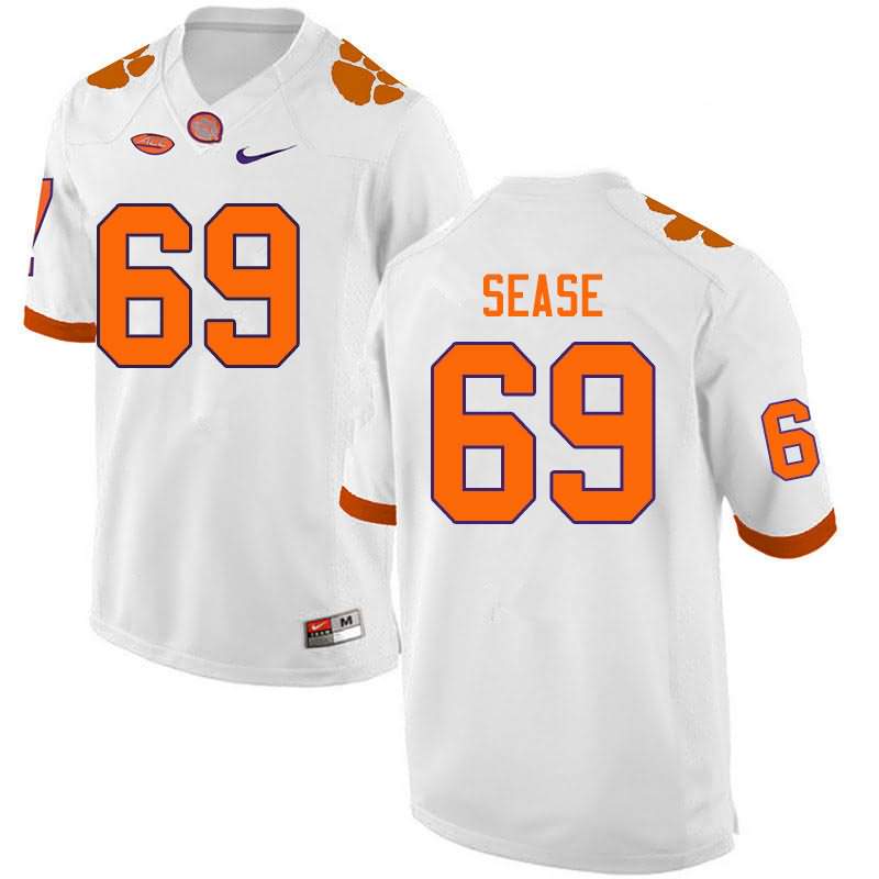Men's Clemson Tigers Marquis Sease #69 Colloge White NCAA Elite Football Jersey High Quality FFY82N4V