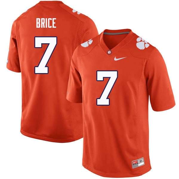 Men's Clemson Tigers Chase Brice #7 Colloge Orange NCAA Game Football Jersey Breathable GHO15N5E