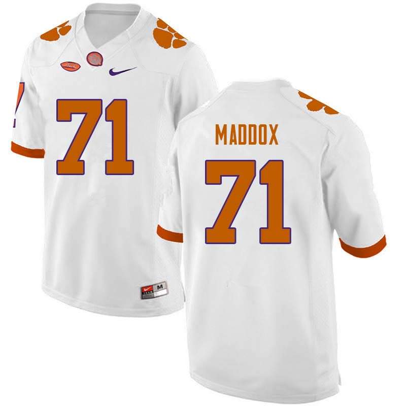 Men's Clemson Tigers Jack Maddox #71 Colloge White NCAA Game Football Jersey Pure LBL86N4S