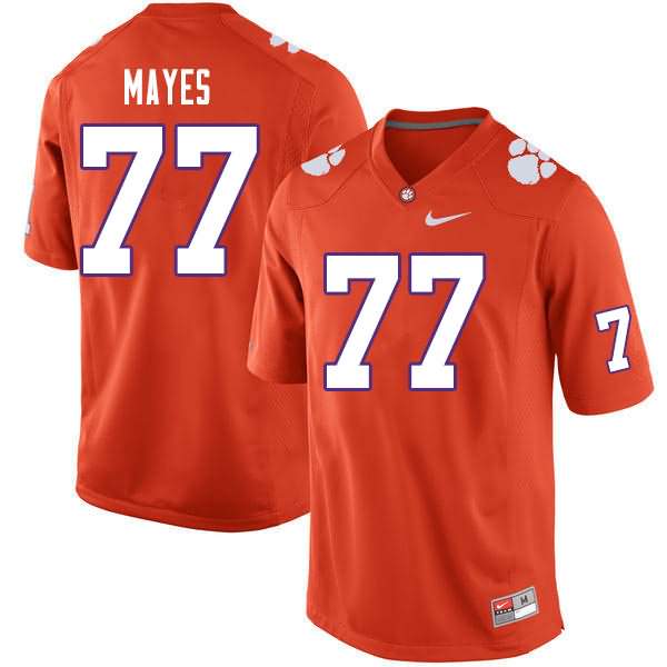 Men's Clemson Tigers Mitchell Mayes #77 Colloge Orange NCAA Game Football Jersey New Style FYZ10N8L