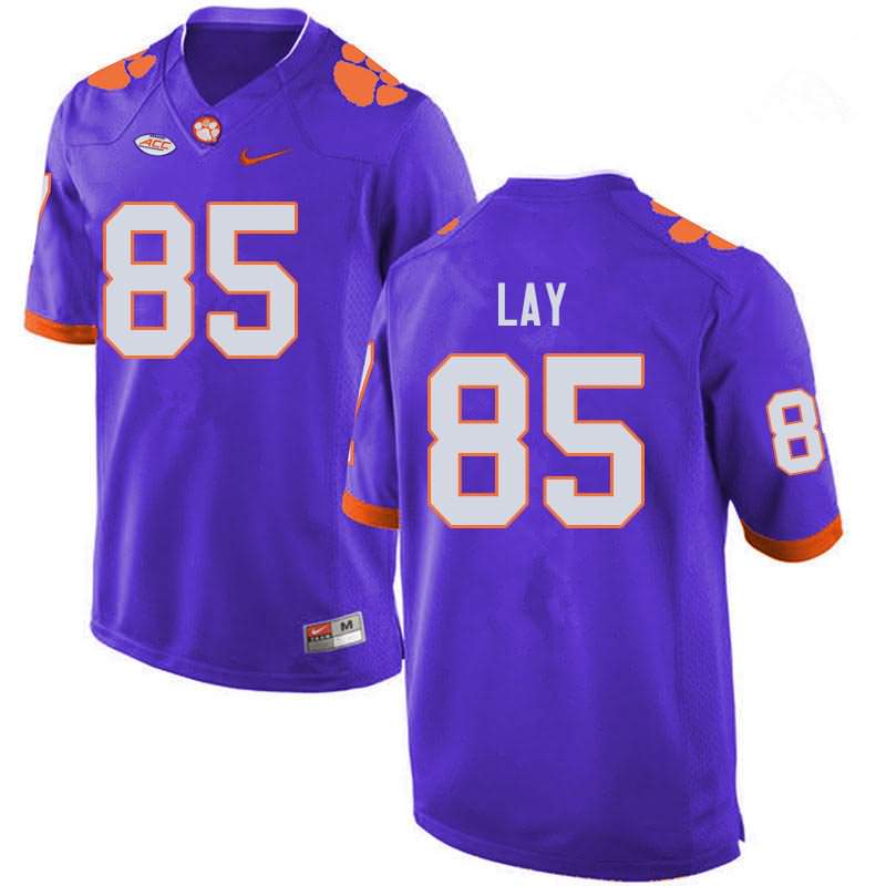 Men's Clemson Tigers Jaelyn Lay #85 Colloge Purple NCAA Game Football Jersey High Quality XIQ67N8C