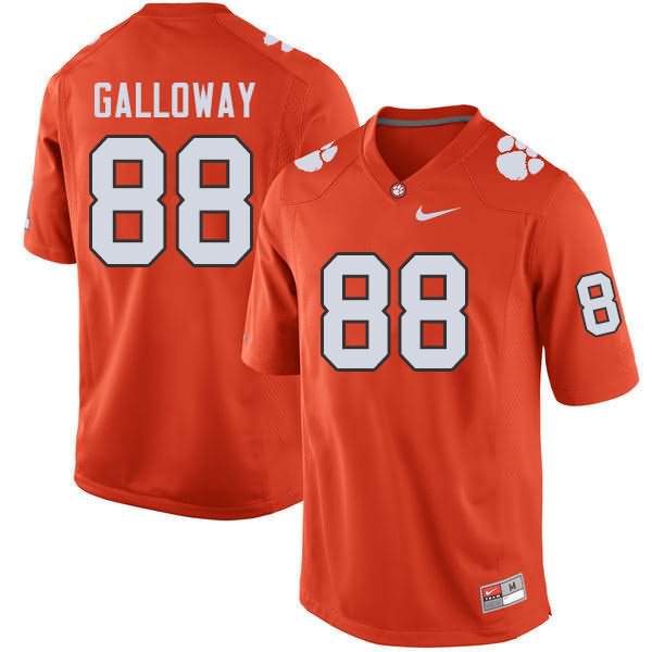 Men's Clemson Tigers Braden Galloway #88 Colloge Orange NCAA Game Football Jersey March OXM64N1F