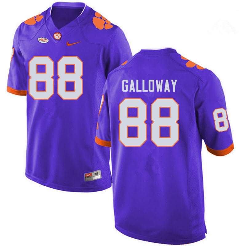 Men's Clemson Tigers Braden Galloway #88 Colloge Purple NCAA Game Football Jersey For Fans LWR52N8E