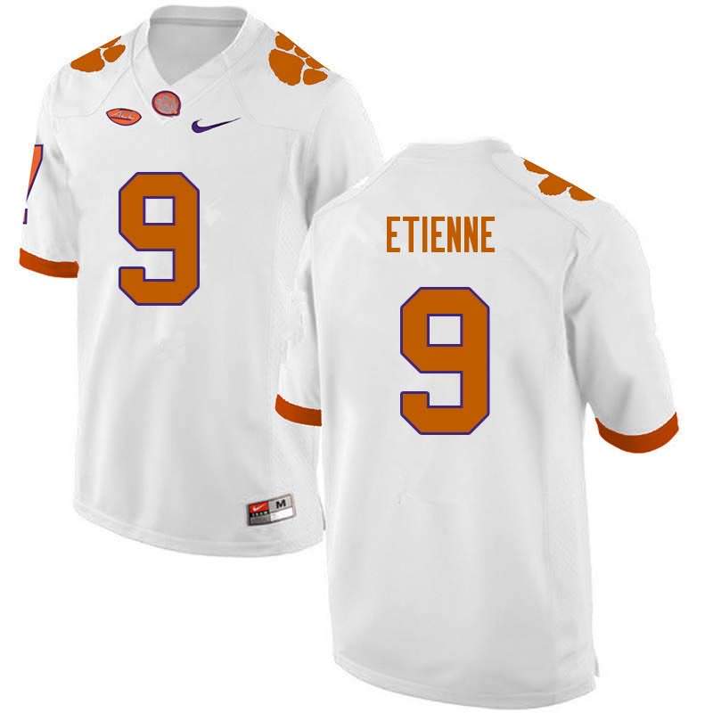Men's Clemson Tigers Travis Etienne #9 Colloge White NCAA Game Football Jersey Copuon TDY42N7R