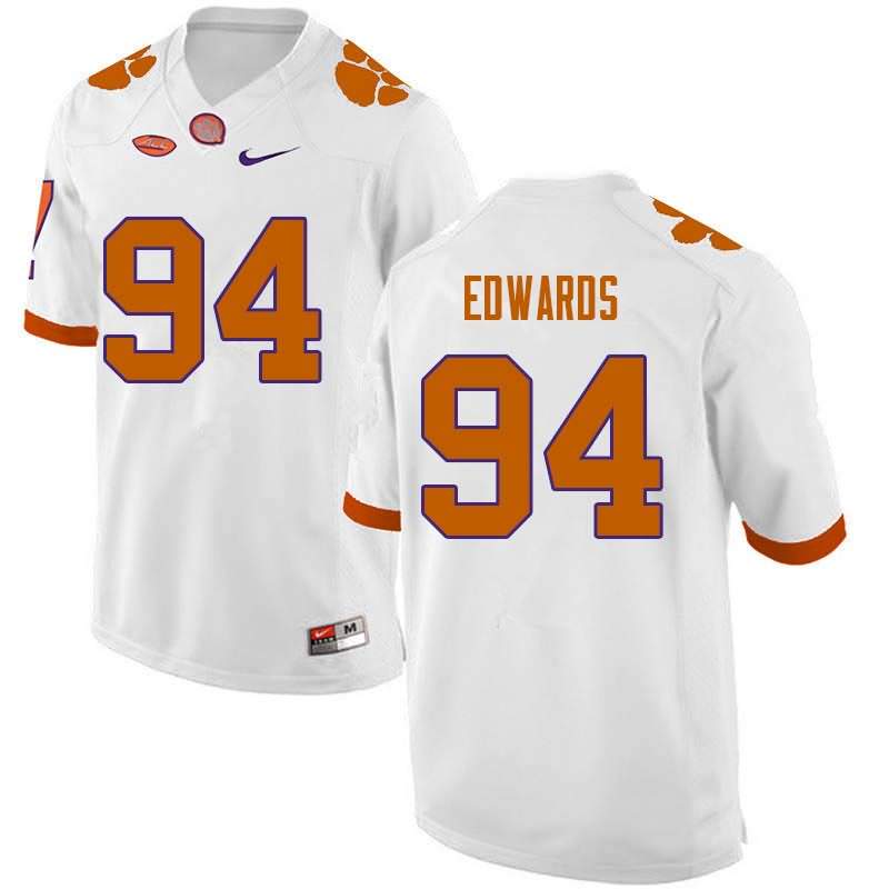 Men's Clemson Tigers Jacob Edwards #94 Colloge White NCAA Game Football Jersey Latest WQC47N8R