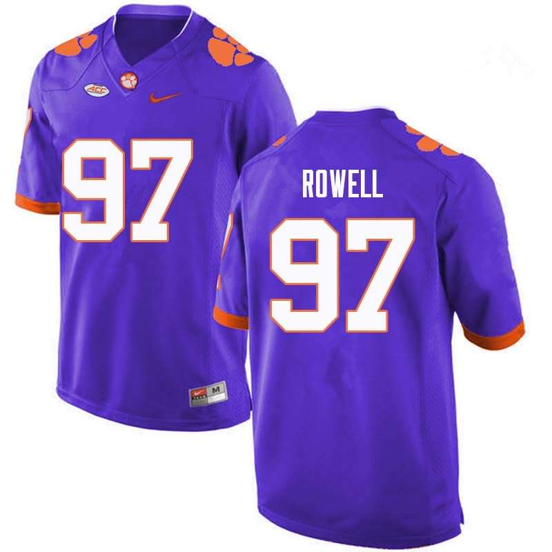 Men's Clemson Tigers Nick Rowell #97 Colloge Purple NCAA Elite Football Jersey Check Out XMV86N5L