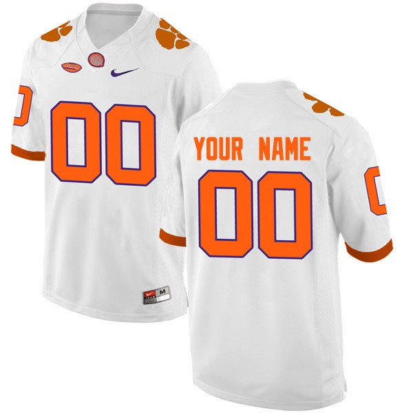 Men's Clemson Tigers Customized #00 Colloge White NCAA Elite Football Jersey Special EZH53N0V