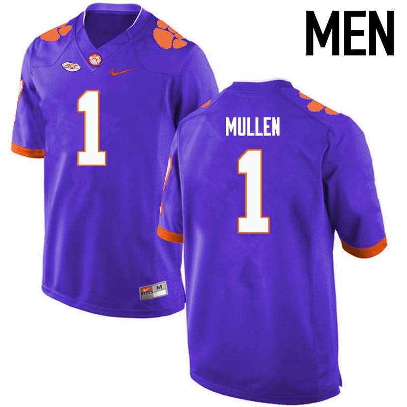 Men's Clemson Tigers Trayvon Mullen #1 Colloge Purple NCAA Game Football Jersey OG CXI81N2N