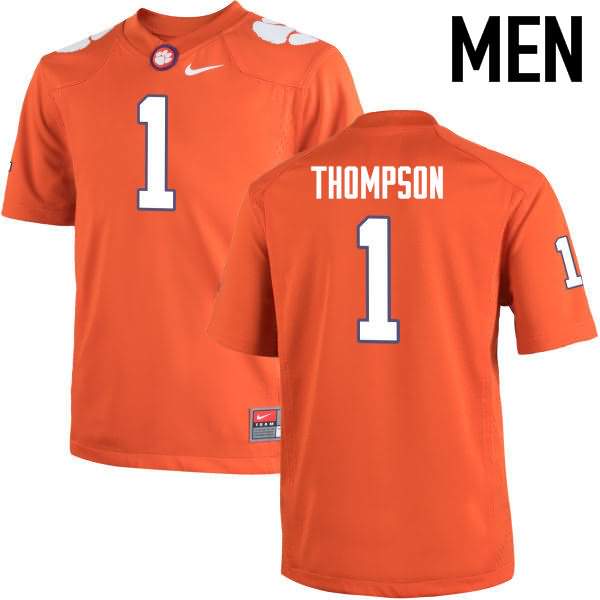 Men's Clemson Tigers Trevion Thompson #1 Colloge Orange NCAA Game Football Jersey Hot STW17N5O