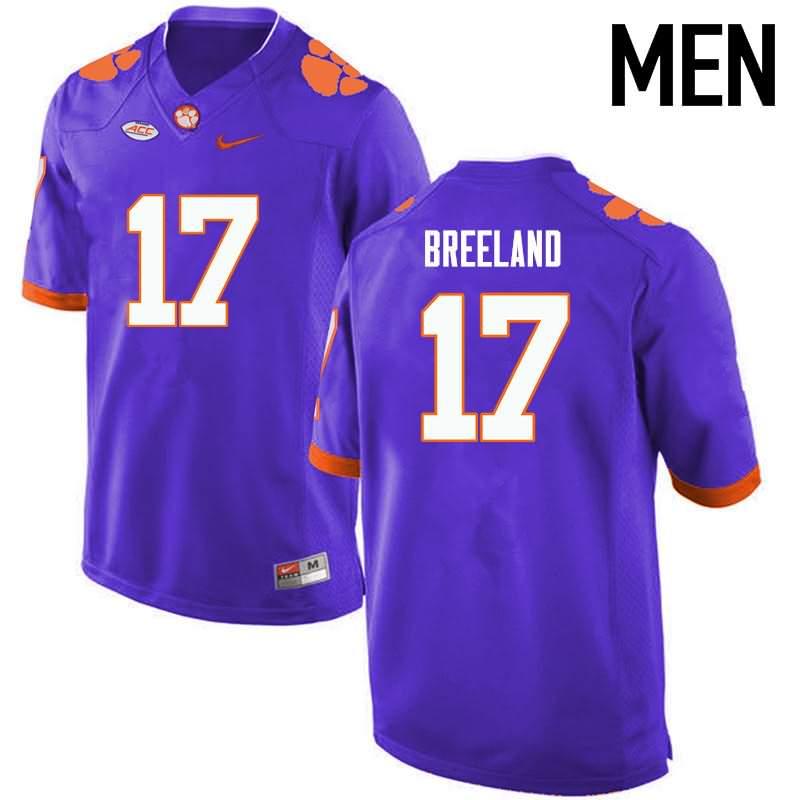 Men's Clemson Tigers Bashaud Breeland #17 Colloge Purple NCAA Elite Football Jersey Outlet MUA21N3G