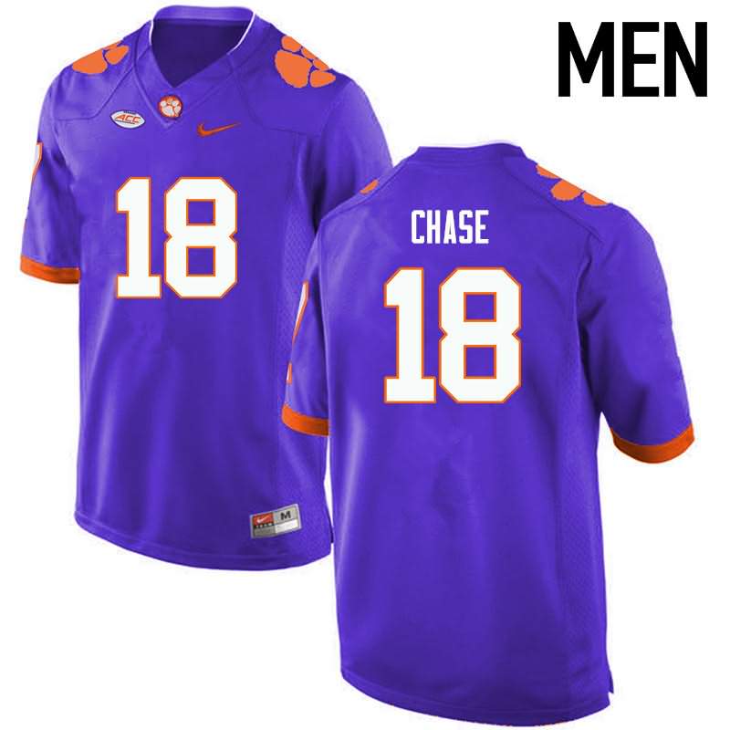 Men's Clemson Tigers Tavares Chase #18 Colloge Purple NCAA Elite Football Jersey Fashion FMC63N8Z