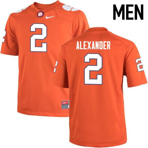Men's Clemson Tigers Mackensie Alexander #2 Colloge Orange NCAA Game Football Jersey Cheap KAD54N2H