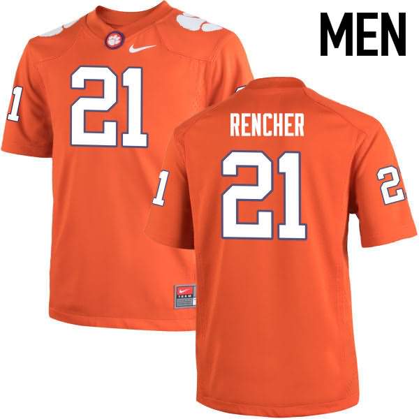 Men's Clemson Tigers Darlen Rencher #21 Colloge Orange NCAA Game Football Jersey Restock TTK18N7H