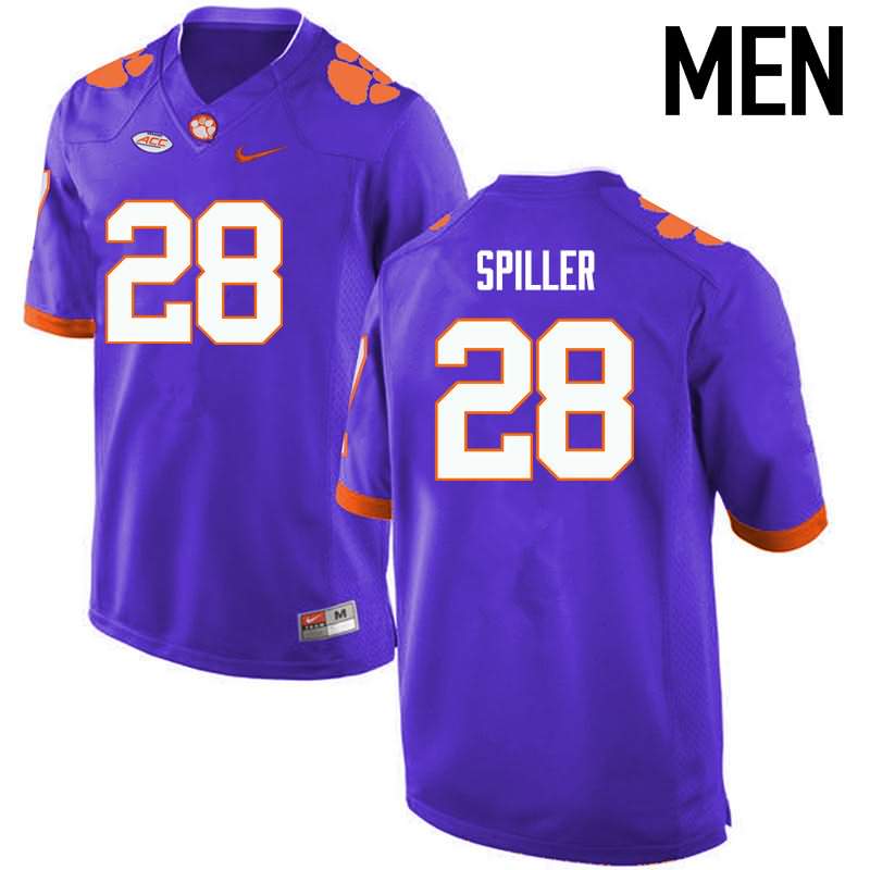 Men's Clemson Tigers CJ Spiller #28 Colloge Purple NCAA Game Football Jersey Discount ZGT21N0Z