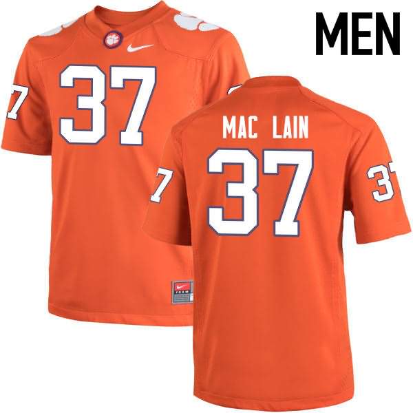Men's Clemson Tigers Ryan Mac Lain #37 Colloge Orange NCAA Game Football Jersey Summer OCS28N8O