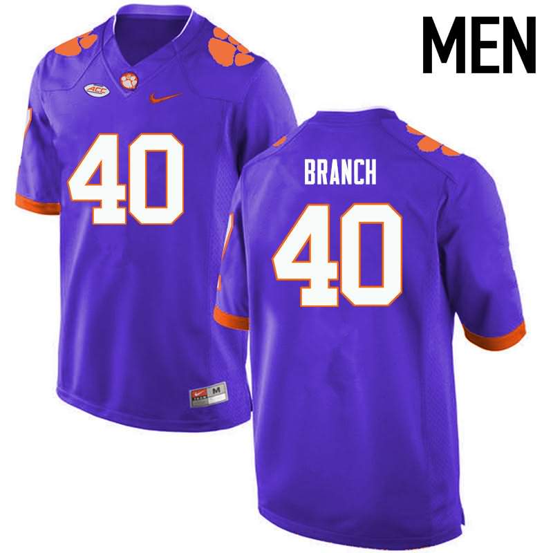 Men's Clemson Tigers Andre Branch #40 Colloge Purple NCAA Elite Football Jersey Colors VJD81N5S