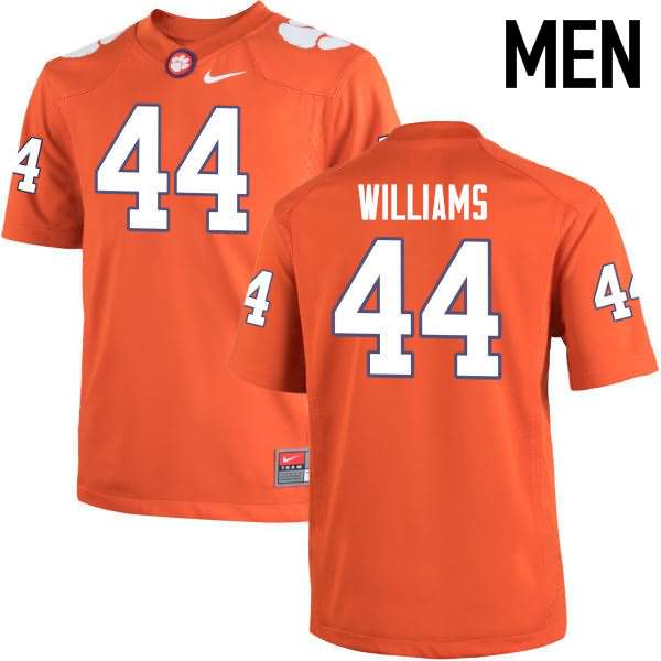 Men's Clemson Tigers Garrett Williams #44 Colloge Orange NCAA Game Football Jersey Freeshipping JAO76N3V