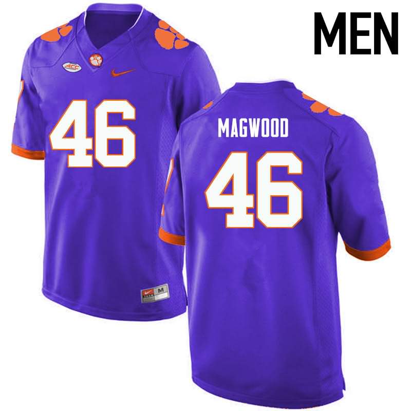 Men's Clemson Tigers Jarvis Magwood #46 Colloge Purple NCAA Game Football Jersey Freeshipping YSW13N7P