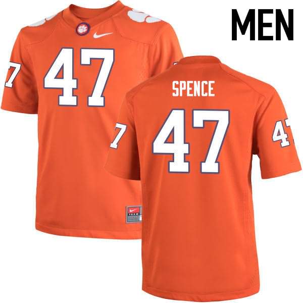 Men's Clemson Tigers Alex Spence #47 Colloge Orange NCAA Game Football Jersey Special JSF35N8D