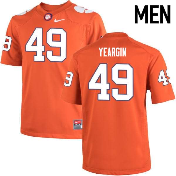 Men's Clemson Tigers Richard Yeargin #49 Colloge Orange NCAA Game Football Jersey Stability XJO62N3N