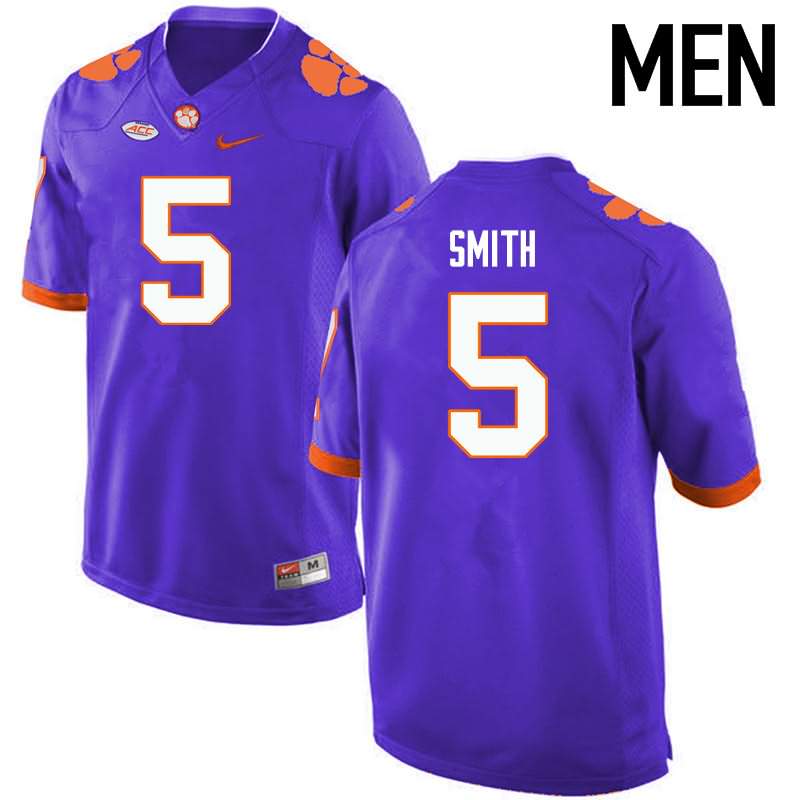 Men's Clemson Tigers Shaq Smith #5 Colloge Purple NCAA Game Football Jersey New RJY16N6Q