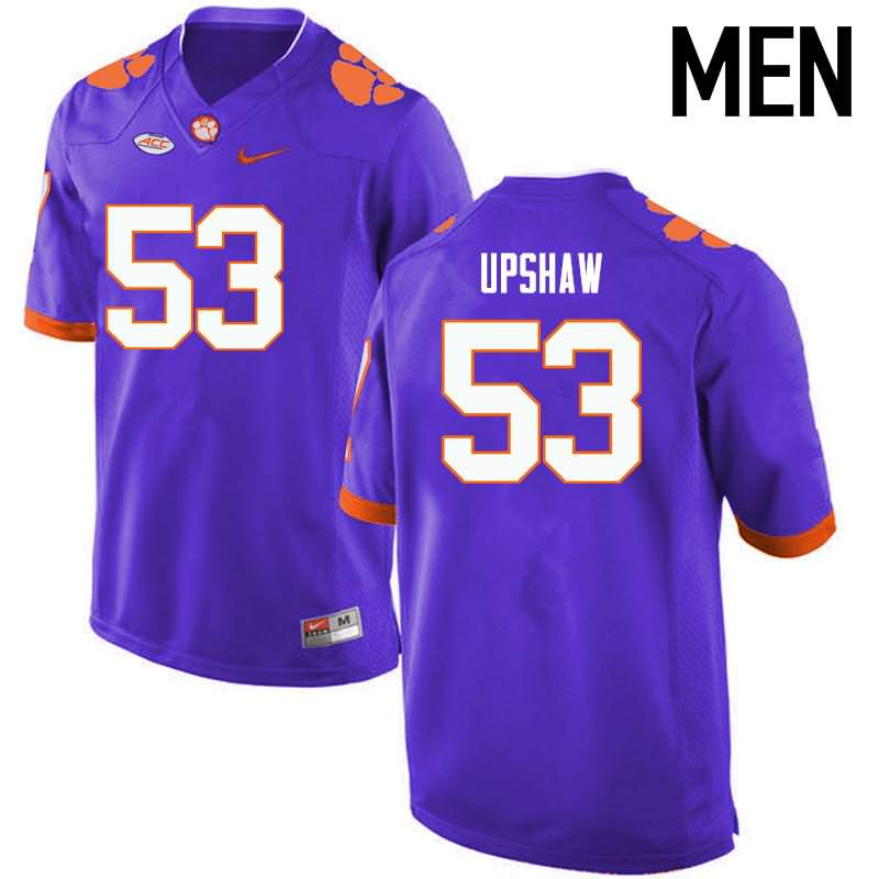 Men's Clemson Tigers Regan Upshaw #53 Colloge Purple NCAA Game Football Jersey Pure JWA32N4O